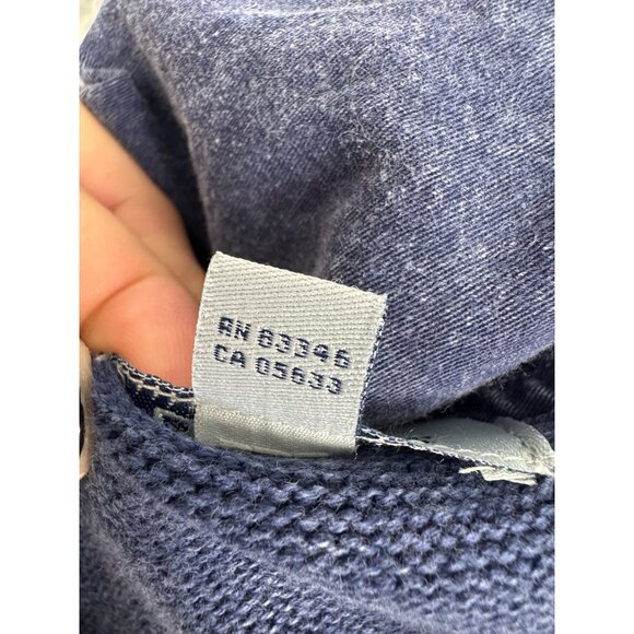 PBJ Draw String Womens L Indigo Hooded Vest Cotton Zip Front Y2K Beach Comfy NWT - Picture 10 of 15